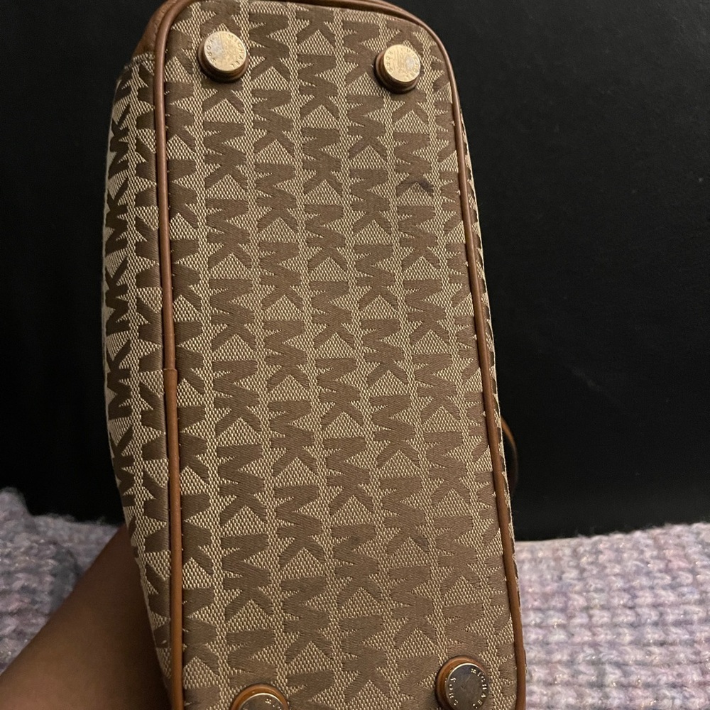 Michael Kors Brown MK Logo Tote - Picture 7 of 16